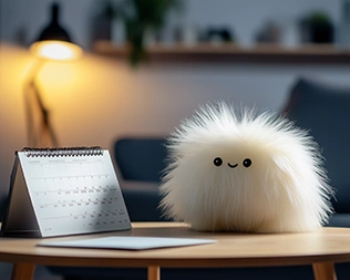 A calendar on a coffee table implying private health fast-track appointments